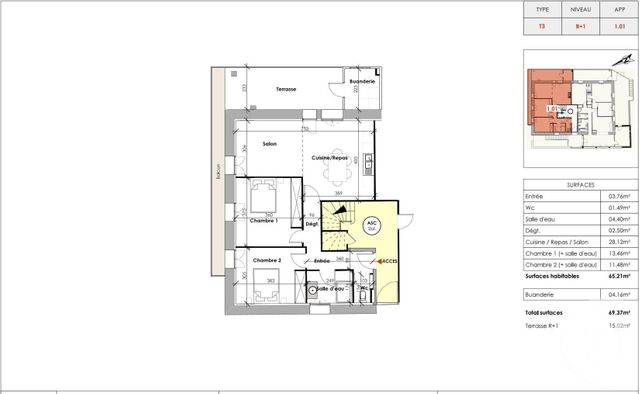 Appartement T3 à vendre CLERMONT L HERAULT